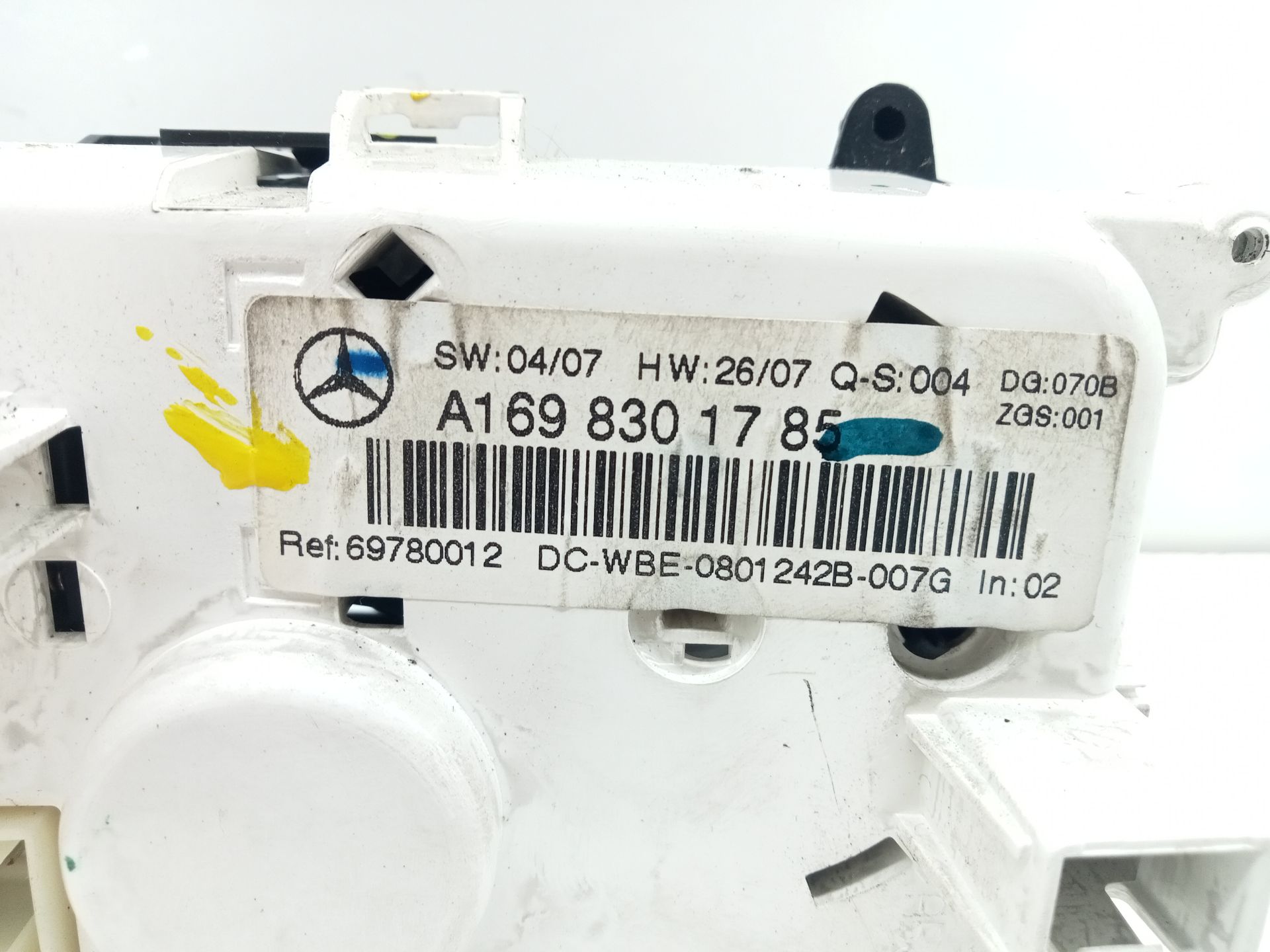 Commande de climatisation MERCEDES-BENZ CLASE B (W245)
