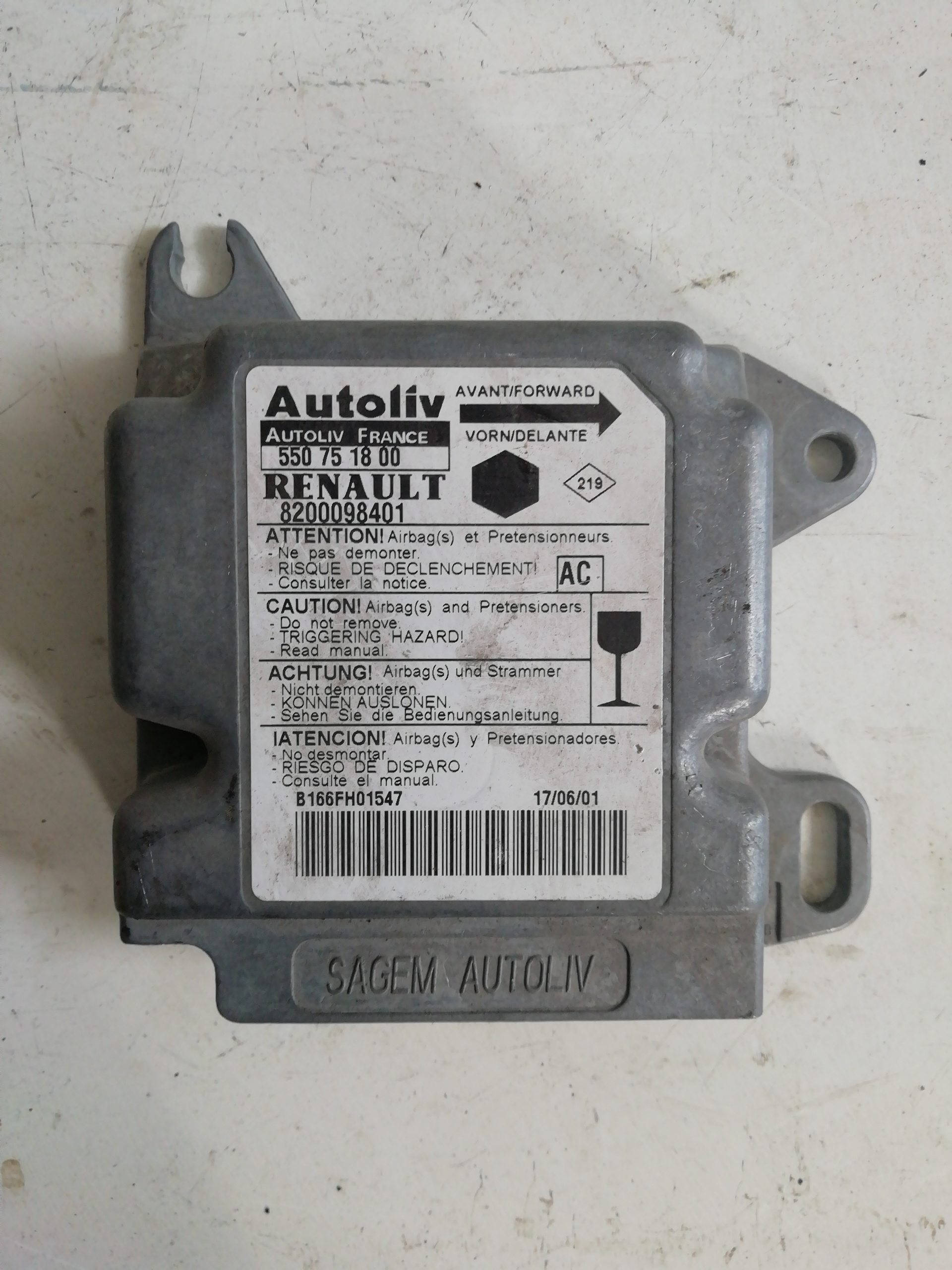 Central do airbag RENAULT KANGOO