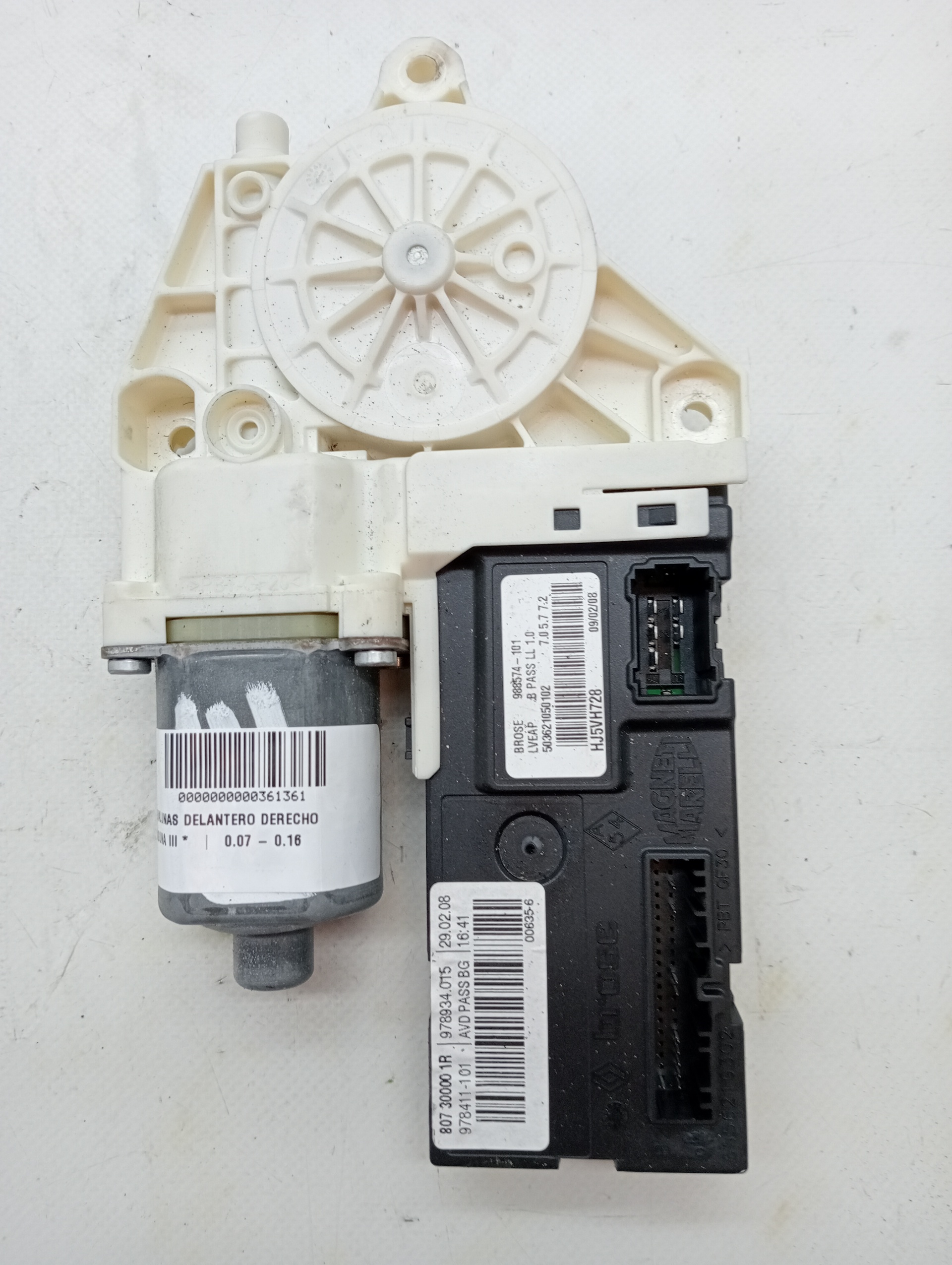 Front Right Window Motor RENAULT LAGUNA III