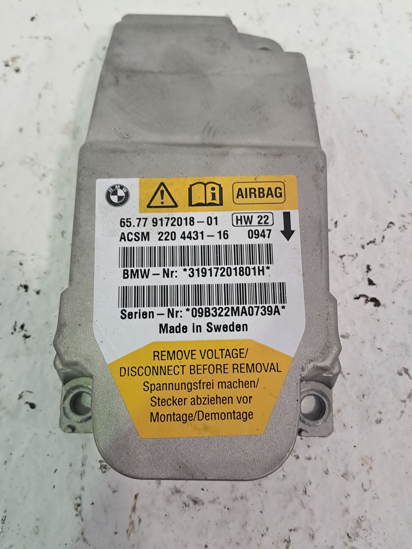 Central do airbag BMW SERIE 5 BERLINA (E60)