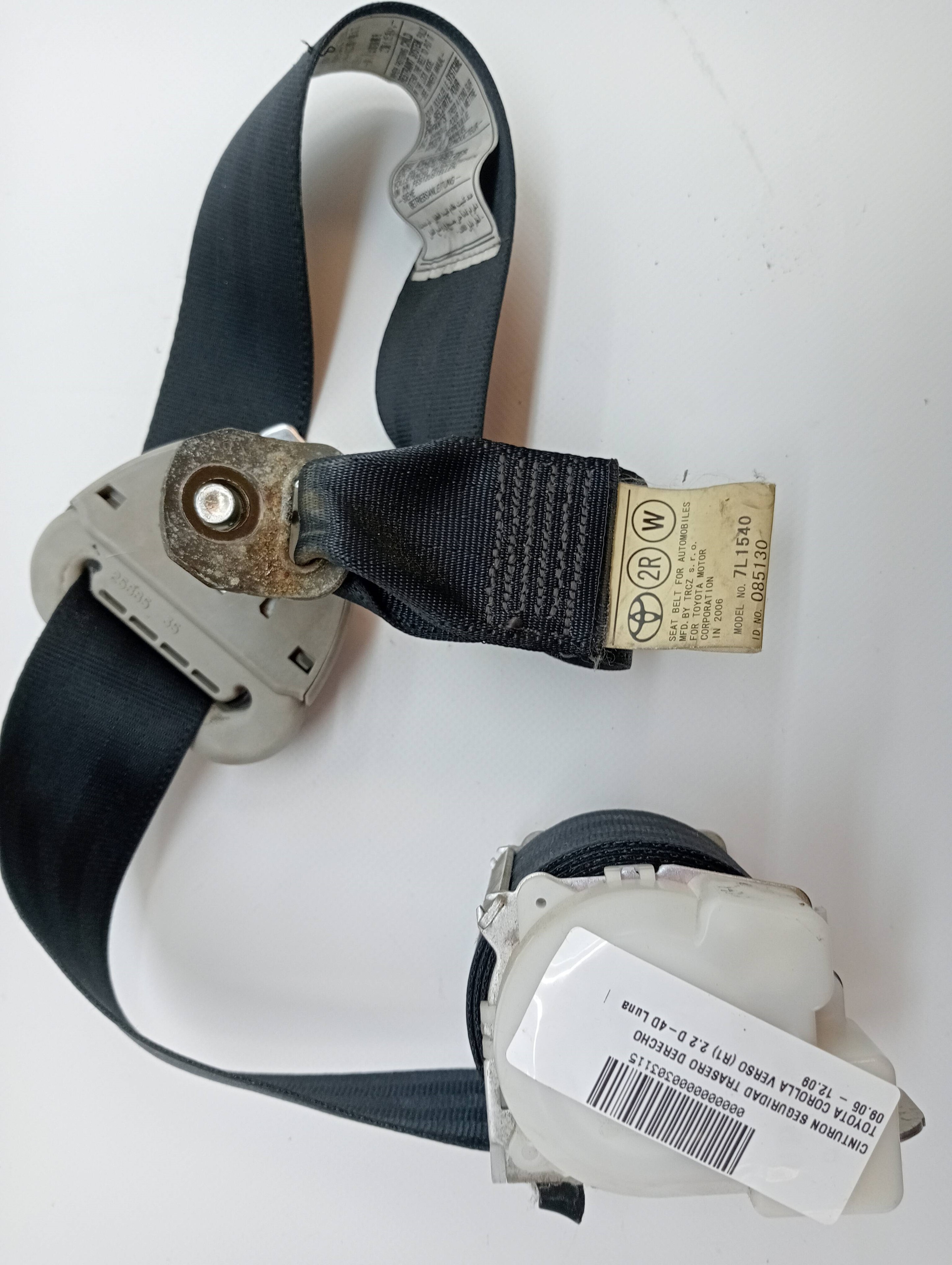 Sicherheitsgurt hinten rechts TOYOTA COROLLA VERSO (R1)