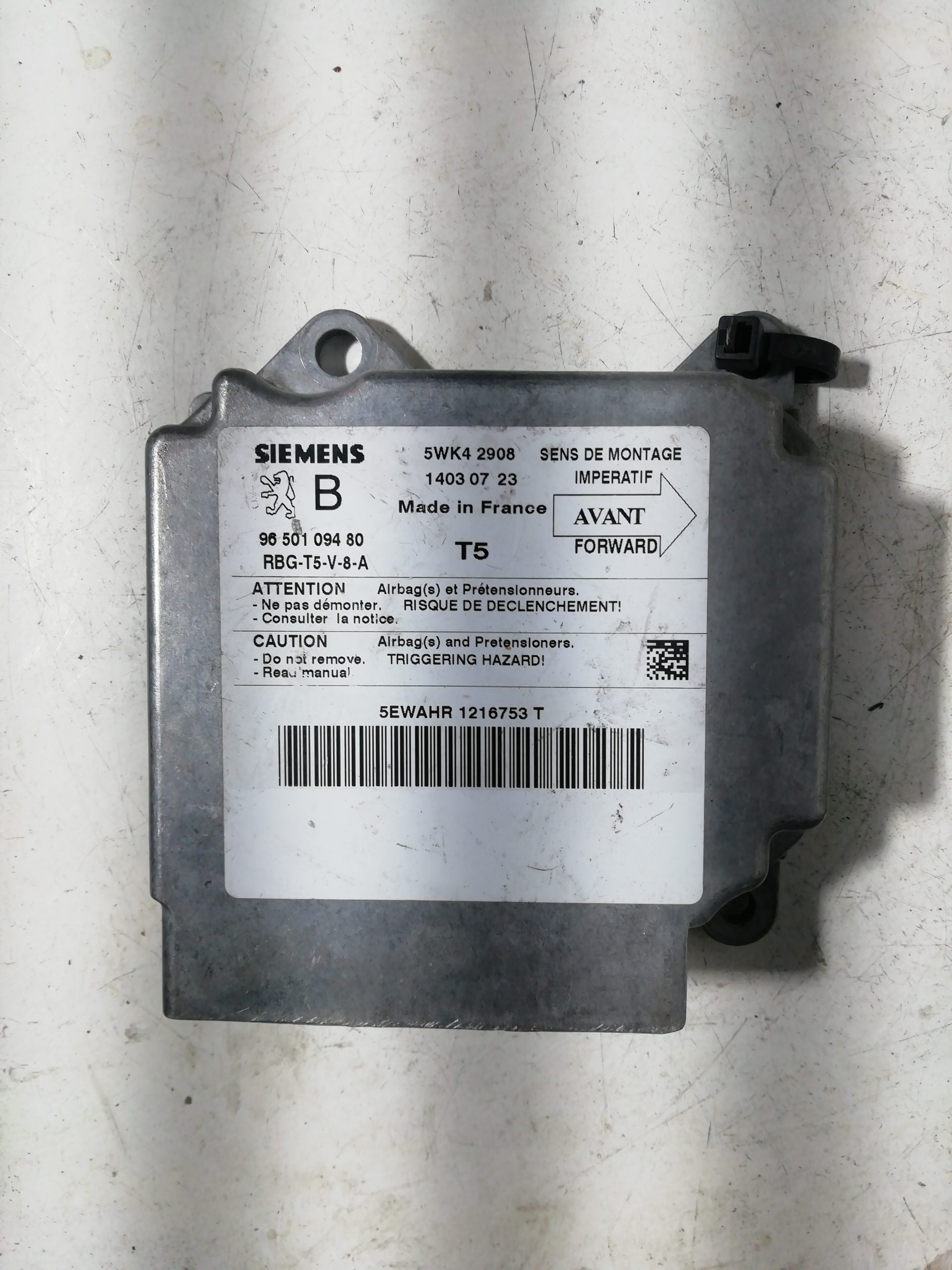 Central do airbag PEUGEOT 307 BREAK / SW (S1)