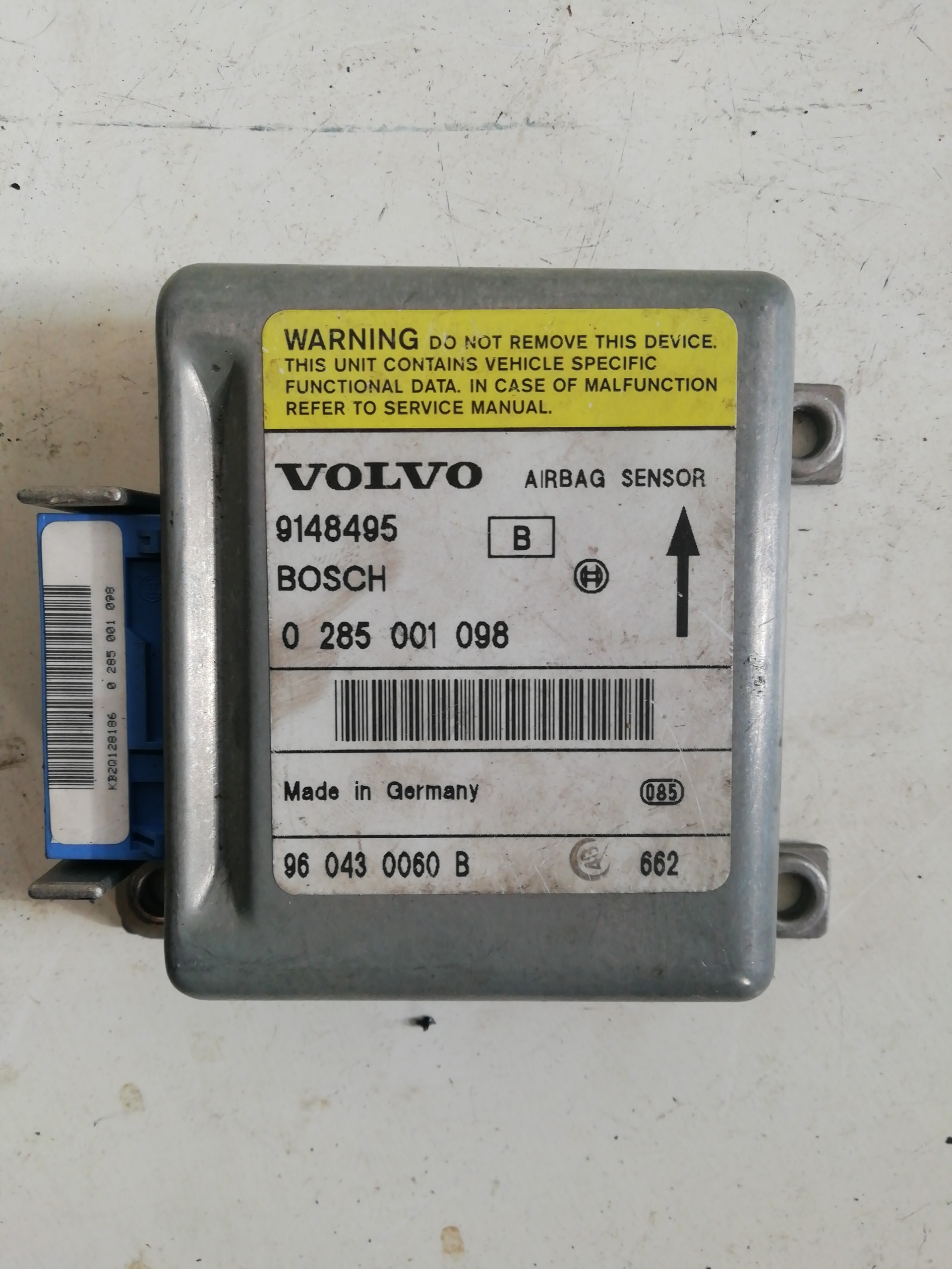 Airbag control unit VOLVO SERIE 850