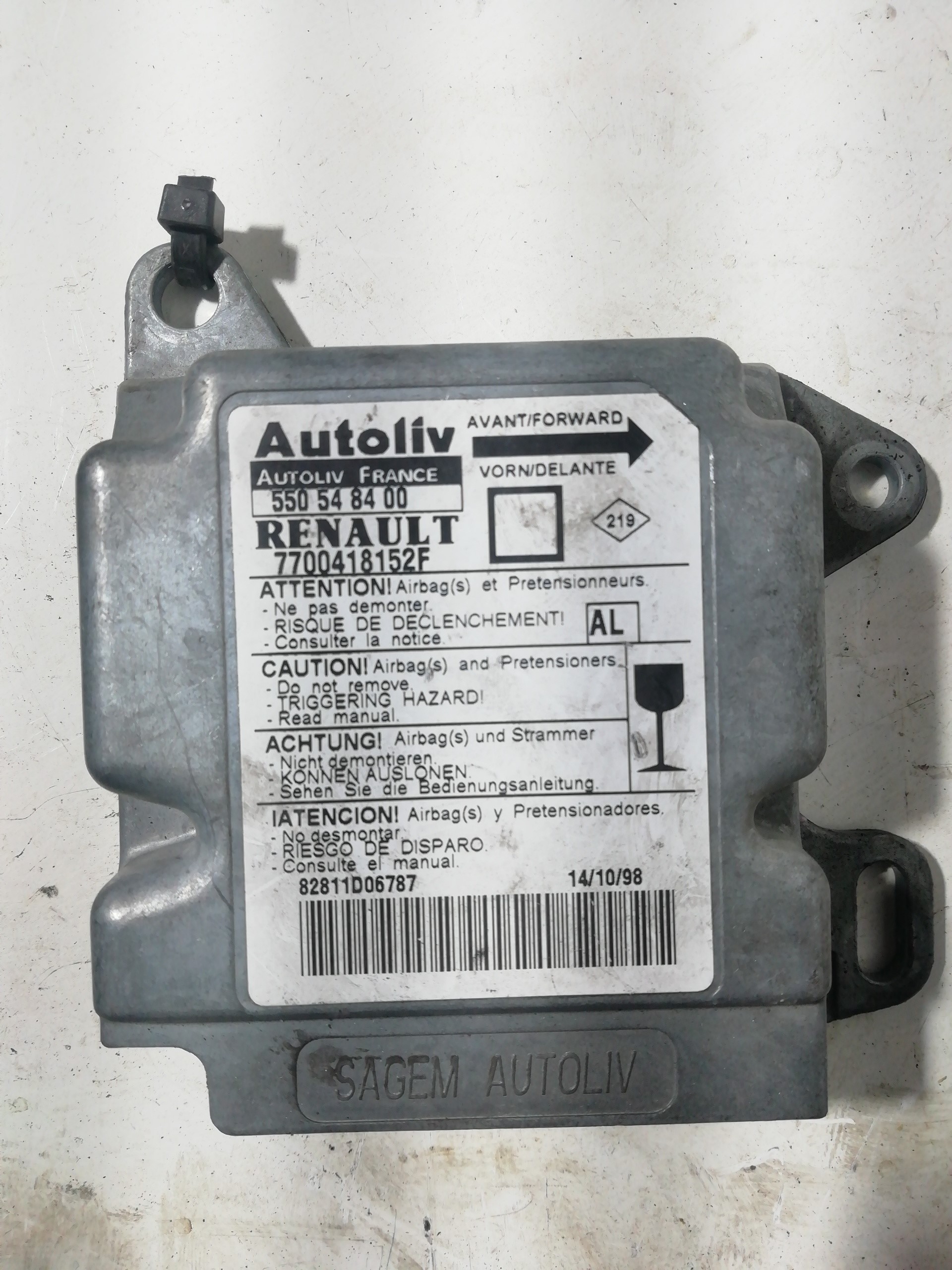 Central do airbag RENAULT MEGANE I CLASSIC (LA0)
