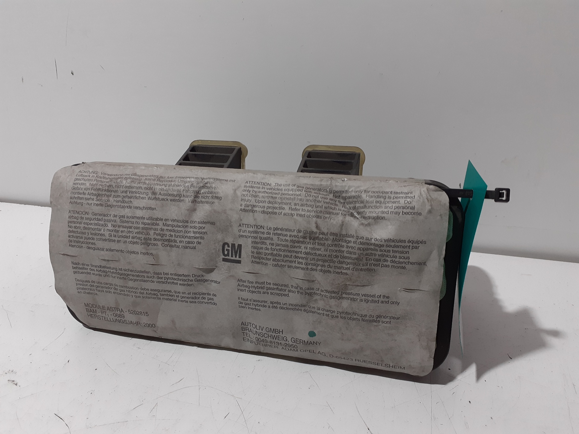 Front Right Airbag OPEL ASTRA G BERLINA