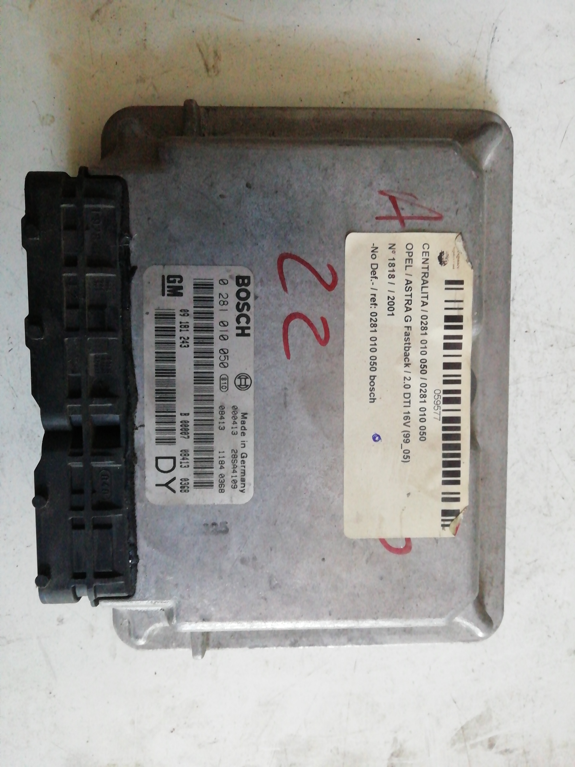 Engine control unit ECU OPEL ASTRA G BERLINA